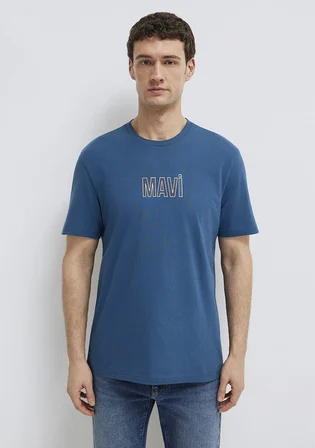 Mavi 0613186-70764 Mavi Logo Baskılı Mavi Tişört