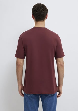 Mavi Logo Baskılı Bordo Tişört 0613186-70396