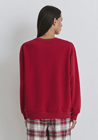 Yılbaşı Temalı Kırmızı Sweatshirt 1S10507-70390