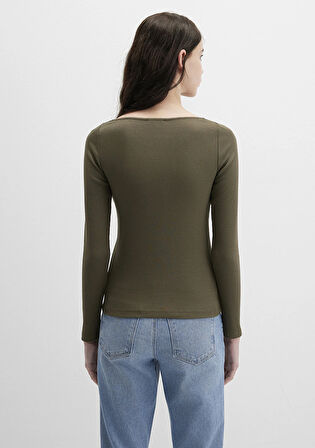 Uzun Kollu Haki Tişört 1613851-87538