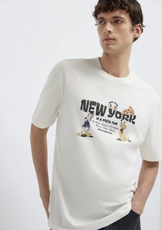 Newyork Baskılı Ekru Tişört 0613206-70057