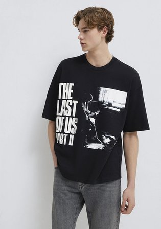 The Last Of Us Baskılı Siyah Tişört 0613195-900