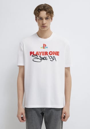Player One Baskılı Beyaz Tişört 0613185-620