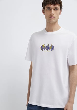 Batman Baskılı Beyaz Tişört 0613204-620