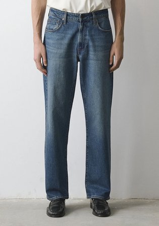 Marlon Classic Denim Puslu Indigo Mavisi Jean Pantolon 0019166-A2952
