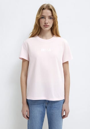 Mavi Logo Baskılı Pembe Tişört 1612241-89200