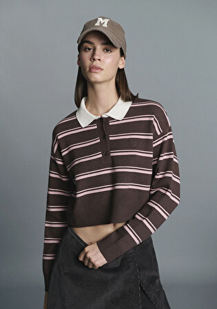 Polo Yaka Çizgili Kazak 1710877-91456