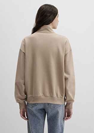 Mavi Logo Baskılı Kahverengi Sweatshirt 1S10179-70344