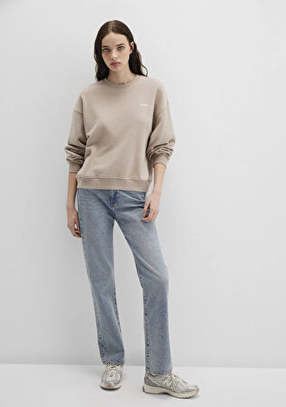 Mavi Logo Baskılı Kahverengi Sweatshirt 1S10490-70344