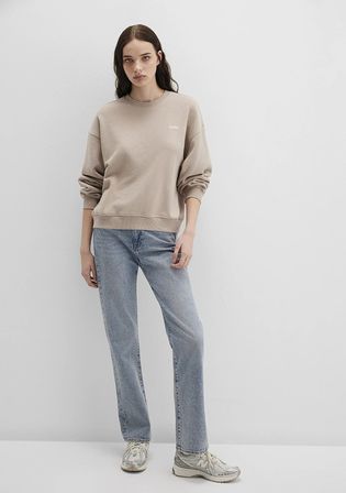 Mavi Logo Baskılı Bej Sweatshirt 1S10490-70344