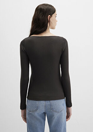 Uzun Kollu Kahverengi Tişört 1613851-70262