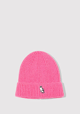 Kedi Nakışlı Pembe Bere 1913941-28396