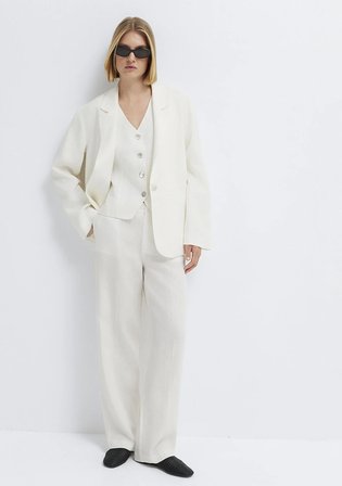 Ekru Keten Blazer 1110850-70057