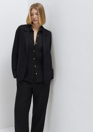Siyah Keten Blazer 1110850-900