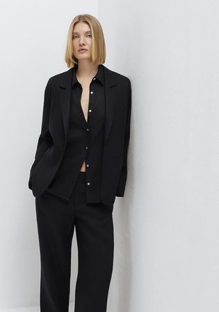 Siyah Keten Blazer 1110850-900