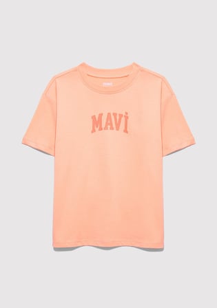 Mavi Logo Baskılı Turuncu Tişört 7610467-71160