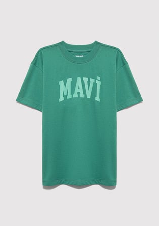 Mavi Baskılı Yeşil Tişört 6610484-71697