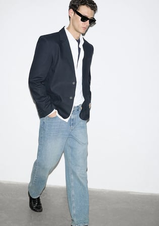 Keten Karışımlı Lacivert Blazer 0110828-86623