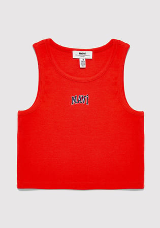 Mavi Logo Baskılı Kırmızı Atlet 7610336-70473