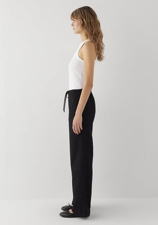Keten Karışımlı Siyah Pantolon 1011195-900