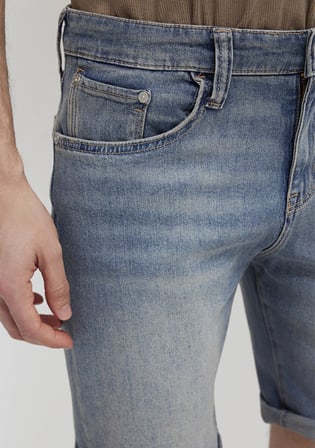 Brian Street Puslu Indigo Mavisi Jean Şort 04184A3261