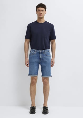Brian Street Indigo Mavisi Jean Şort 04184A3260
