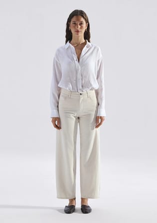 Leila Mavi Edition Ketenli Ekru Jean Pantolon 1010600-A3173