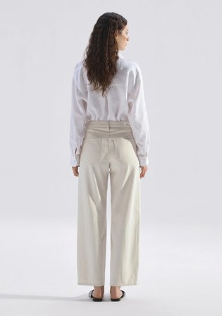 Leila Mavi Edition Ketenli Ekru Jean Pantolon 1010600-A3173