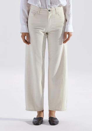 Leila Mavi Edition Ketenli Ekru Jean Pantolon 1010600-A3173