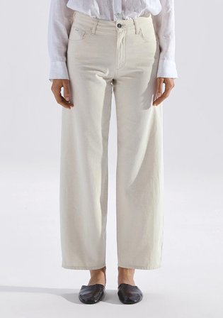 Leila Mavi Edition Ketenli Ekru Jean Pantolon 1010600-A3173