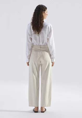 Leila Mavi Edition Ketenli Ekru Jean Pantolon 1010600-A3173