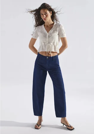 Leila Mavi Edition Keten Karışımlı Rinse Jean Pantolon 1010600-A3174