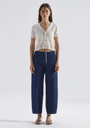 Leila Mavi Edition Keten Karışımlı Rinse Jean Pantolon 1010600-A3174