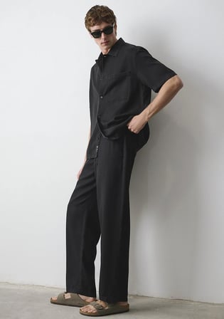 Siyah Liyosel (Tencel™) Pantolon 0010591-900