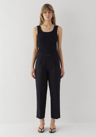 Keten Karışımlı Siyah Pantolon 1011197-900