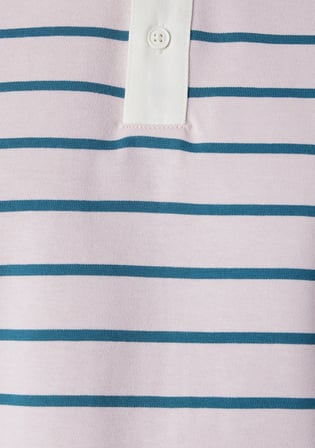 Yeşil Çizgili Açık Pembe Polo Tişört 0613325-70990