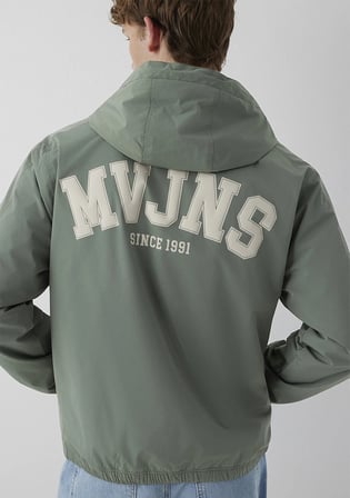 MVJNS Nakışlı Kapüşonlu Haki Kolej Mont 0110622-80692