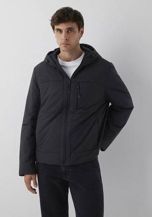 Mavi M0110840-71379 Mavi Kapüşonlu Şişme Mont Erkek Mont