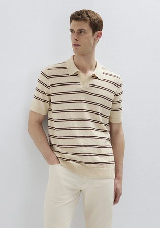 Keten Karışımlı Bej Polo Triko 0710411-80795