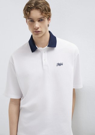 Yaka Detaylı Beyaz Polo Tişört 0613330-620
