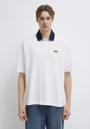 Yaka Detaylı Beyaz Polo Tişört 0613330-620
