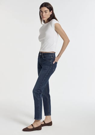 Eyla Premium Blue Gölgeli Koyu Mavi Jean Pantolon 1021096-A3776