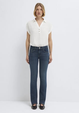 Mona Gold Premium Gölgeli Koyu Mavi Jean Pantolon 1049790530