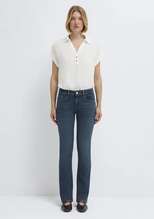 Mona Gold Premium Gölgeli Koyu Mavi Jean Pantolon 1049790530
