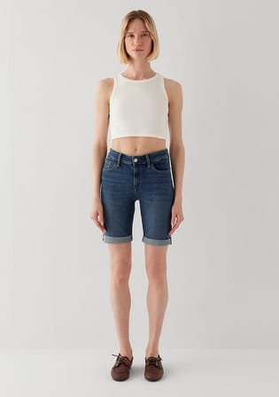 Alexis Gold Klasik Vintage Koyu Mavi Jean Şort 14415A3209