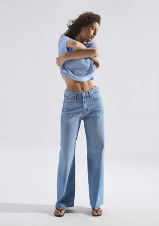 Genova Classic Denim Puslu Açık Mavi Jean Pantolon 1021023-A3164