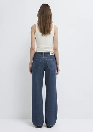 Lovely Classic Denim Puslu Koyu Mavi Jean Pantolon 1012645-A3167
