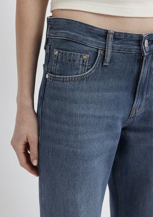 Lovely Classic Denim Puslu Koyu Mavi Jean Pantolon 1012645-A3167