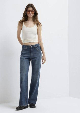 Lovely Classic Denim Puslu Koyu Mavi Jean Pantolon 1012645-A3167
