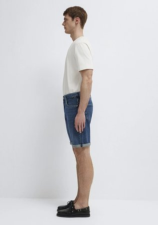 Brian Premium Blue Puslu Koyu Mavi Jean Şort 04184A3304